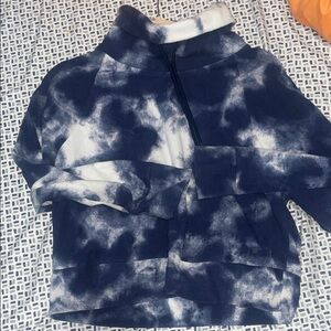 Old Navy Blue and White Tie-Dye Cowl Neck Sweater